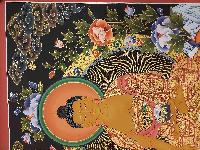 Buddhist Handmade Thangka Of Shakyamuni Buddha, [real Gold, Hand Painted]