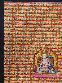 Buddhist Handmade Thangka Of [1000 White Tara], [real Gold, Hand Painted], Real Gold