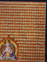 Buddhist Handmade Thangka Of [1000 White Tara], [real Gold, Hand Painted], Real Gold