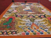 Buddhist Handmade Thangka Of Vairochana Buddha, [real Gold, Hand Painted], Real Gold