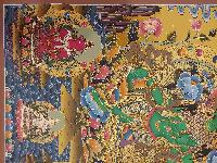 Buddhist Handmade Thangka Of Green Tara, [real Gold, Hand Painted], Real Gold