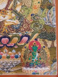 Buddhist Handmade Thangka Of Tararudevi, [real Gold, Hand Painted], Real Gold