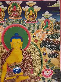 Buddhist Handmade Thangka Of Shakyamuni Buddha, [real Gold, Hand Painted], Real Gold