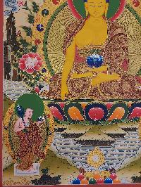 Buddhist Handmade Thangka Of Shakyamuni Buddha, [real Gold, Hand Painted], Real Gold