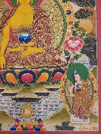 Buddhist Handmade Thangka Of Shakyamuni Buddha, [real Gold, Hand Painted], Real Gold