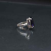 Designer Silver Jewellery With African Amathes Purple Top Design (us Size 8)