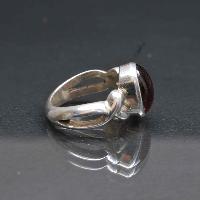 Designer Silver Jewellery With Garnet Maron Water Ring Design ( Us Size 8.5)