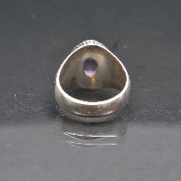 Designer Silver Jewellery With Amachyist Diamond Purple Design ( Us Size 8)