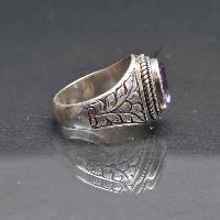 Designer Silver Jewellery With Amachyist Diamond Purple Design ( Us Size 8)