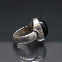 Designer Silver Jewellery With Black Onyx Black Plain Silver Ring ( Us Size 6.5)