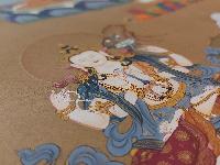 Buddhist [karma Gadri Art], Handmade Thangka Of Amitabha Buddha, [hand Painted], Real Gold, [karma Gadri Art]