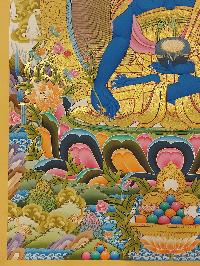 Buddhist Handmade Thangka Of Medicine Buddha, [real Gold Hand Painted], Real Gold