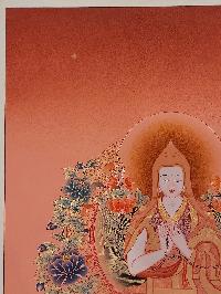 Buddhist [karma Gadri Art], Handmade Thangka Of Tsongkhapa, [hand Painted], Real Gold, [karma Gadri Art]