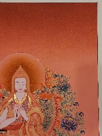 Buddhist [karma Gadri Art], Handmade Thangka Of Tsongkhapa, [hand Painted], Real Gold, [karma Gadri Art]