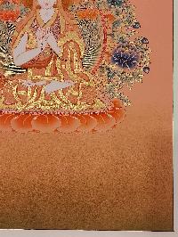 Buddhist [karma Gadri Art], Handmade Thangka Of Tsongkhapa, [hand Painted], Real Gold, [karma Gadri Art]