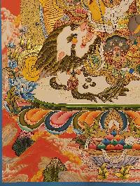 Buddhist Handmade Thangka Of Jambhala: Namtose, [real Gold, Hand Painted]