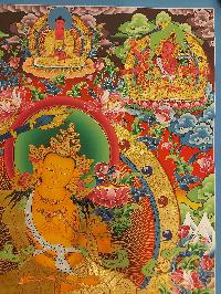 Buddhist Handmade Thangka Of Manjushri, Manjushree [real Gold, Hand Painted]