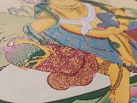 [karma Gadri Art], Handmade Thangka Of Jambhala [real Gold, Hand Painted]