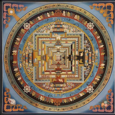 Buddhist Handmade Thangka Of Kalachakra Mandala[real Gold, Hand Painted]