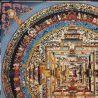 Buddhist Handmade Thangka Of Kalachakra Mandala[real Gold, Hand Painted]