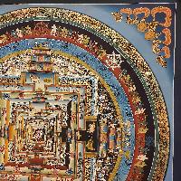 Buddhist Handmade Thangka Of Kalachakra Mandala[real Gold, Hand Painted]