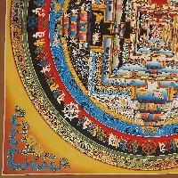 Buddhist Handmade Thangka Of Kalachakra Mandala [real Gold, Hand Painted]