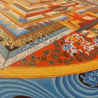 Buddhist Handmade Thangka Of Kalachakra Mandala [real Gold, Hand Painted]