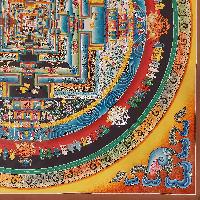 Buddhist Handmade Thangka Of Kalachakra Mandala[real Gold, Hand Painted]