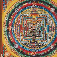 Buddhist Handmade Thangka Of Kalachakra Mandala[real Gold, Hand Painted]