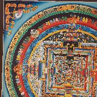 Buddhist Handmade Thangka Of Kalachakra Mandala [real Gold, Hand Painted]