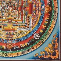 Buddhist Handmade Thangka Of Kalachakra Mandala [real Gold, Hand Painted]