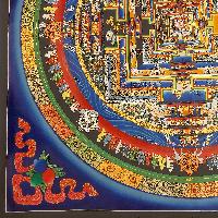 Buddhist Handmade Thangka Of Kalachakra Mandala [real Gold, Hand Painted]