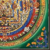 Buddhist Handmade Thangka Of Kalachakra Mandala [real Gold, Hand Painted]