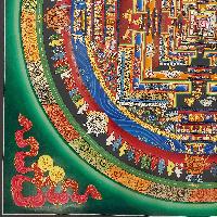 Buddhist Handmade Thangka Of Kalachakra Mandala [real Gold, Hand Painted]