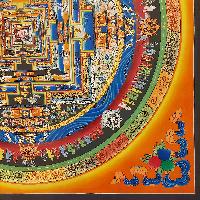 Buddhist Handmade Thangka Of Kalachakra Mandala [real Gold, Hand Painted]