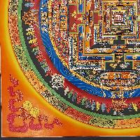 Buddhist Handmade Thangka Of Kalachakra Mandala [real Gold, Hand Painted]