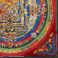 Buddhist Handmade Thangka Of Kalachakra Mandala [real Gold, Hand Painted]