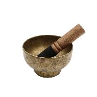 [old], Buddhist [real Antique] Hand Beaten [stand Naga] Singing Bowl