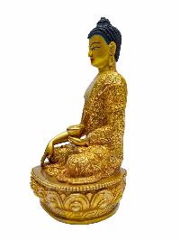 Buddhist Statue Of [shakyamuni Buddha], Finishing, [electro Gold Plated, Face Painted]