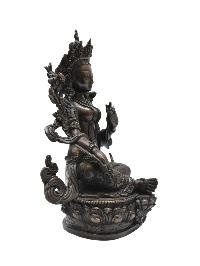 Buddhist Statue Of [green Tara], Oxidized Antique Finishing