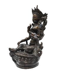 Buddhist Statue Of [green Tara], Oxidized Antique Finishing