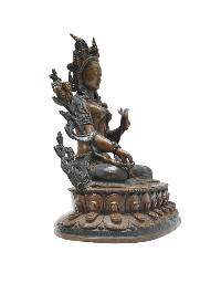 Buddhist Statue Of [white Tara], Double Color Oxidized Finishing