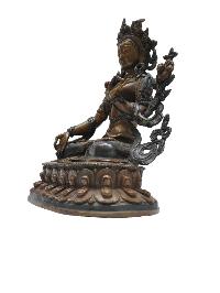 Buddhist Statue Of [white Tara], Double Color Oxidized Finishing