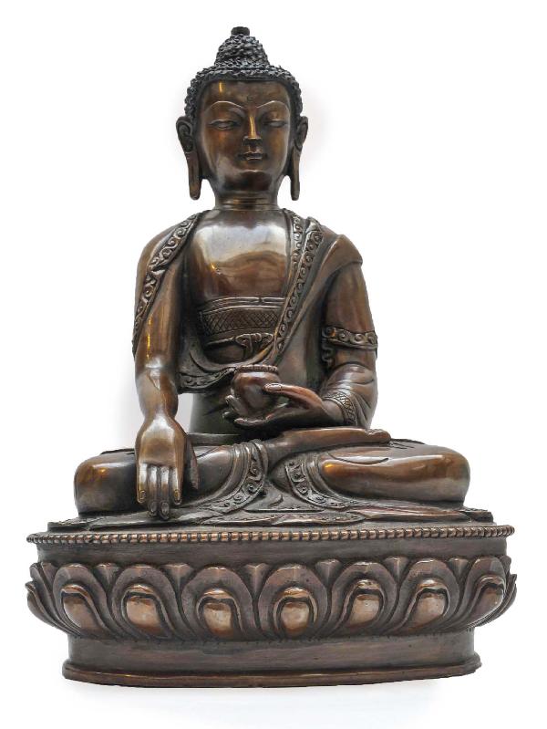 Buddhist Statue Of [shakyamuni Buddha], Chocolate Color Oxidation