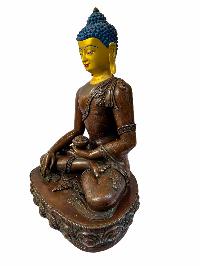 Buddhist Statue Of [shakyamuni Buddha], Chocolates Oxidized With Painted Face