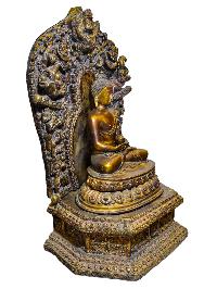 Buddhist Statue Of [amitava Buddha], Full Gold Plated Antique Finishing