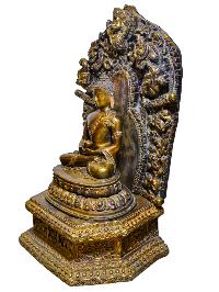 Buddhist Statue Of [amitava Buddha], Full Gold Plated Antique Finishing