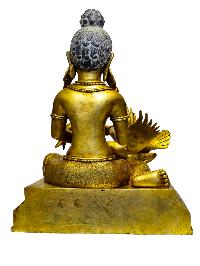 Buddhist Statue Of [siddhartha Healing Injured Swan], Full Gold Plated, Antique Finishing