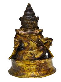 Buddhist Statue Of [yellow Jambhala], Full Gold Plated Antique Finishing