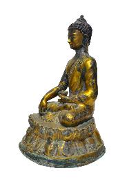 [old], Buddhist Statue Of [shakyamuni Buddha], Gold Plated Antique Finishing